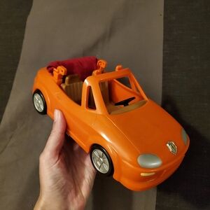 Sylvanian Families Calico Critters Orange Convertible Toy Car with Red Interior
